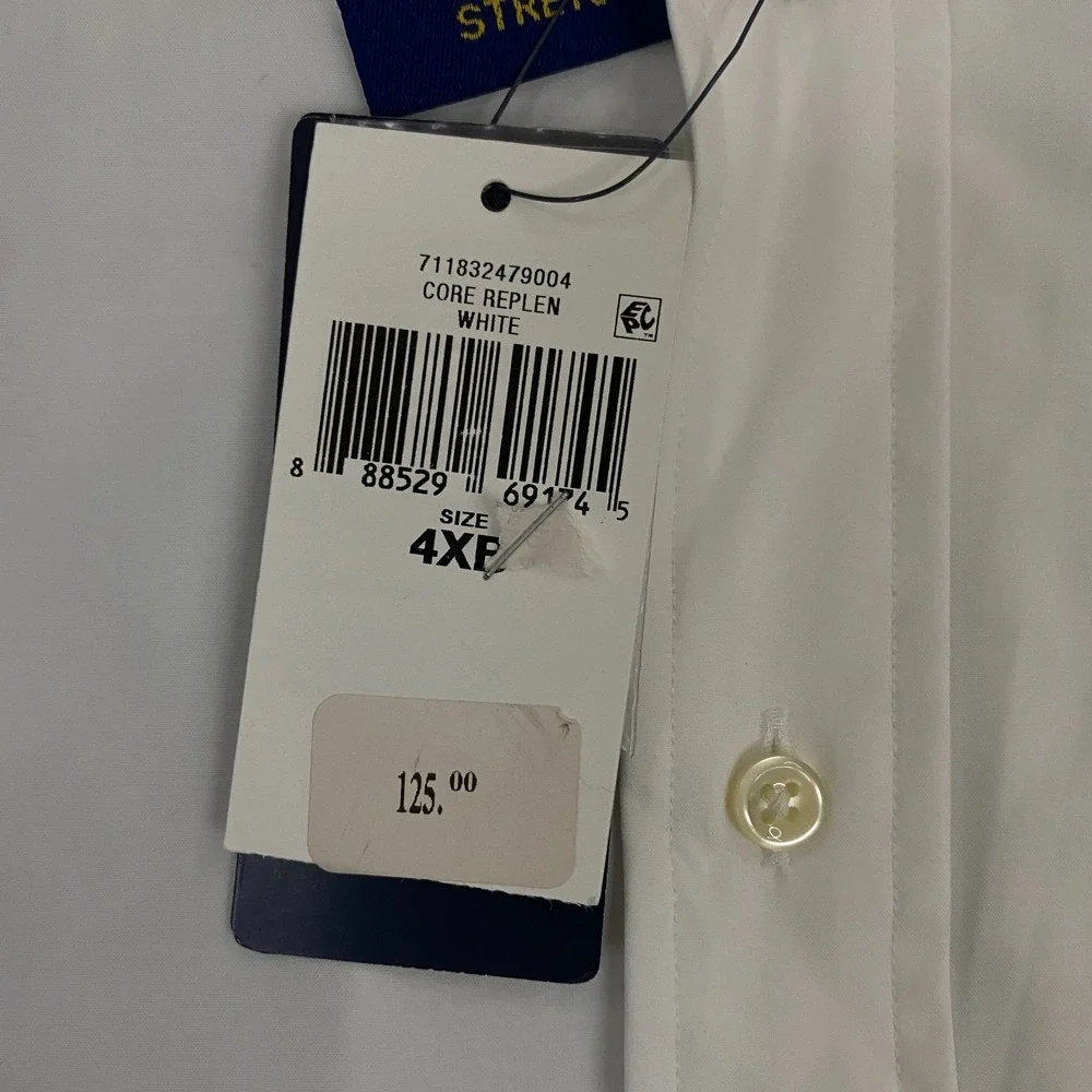 Polo Ralph Lauren Stretch Poplin Shirt Mens 4XB White Button Down Pony NEW